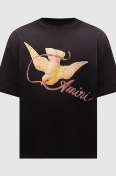 Черная футболка с принтом логотипа