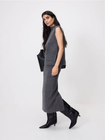 Reserved - LADIES` SKIRT - середньо-сірий - 085GS-85M Reserved - LADIES` SKIRT - середньо-сірий - 085GS-85M