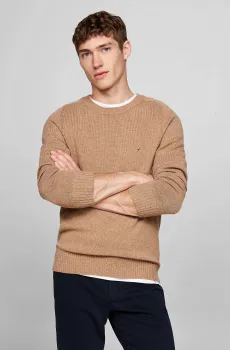 Мужской бежевый шерстяной джемпер LAMBSWOOL CREW NECK Бежевый XL Tommy Hilfiger MW0MW36535