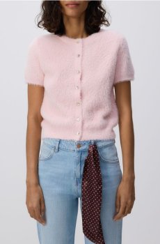 Reserved - Кардиган з коротким рукавом - рожевий - 743IM-30X