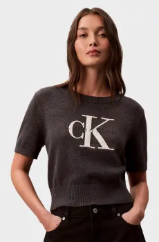 Женские серый джемпер CHUNKY COTTON GRAPHIC VEST Серый S Calvin Klein Jeans LV044E306G