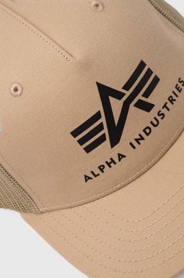 Кепка Alpha Industries цвет коричневый с принтом 186902.14-brown Кепка Alpha Industries цвет коричневый с принтом 186902.14-brown