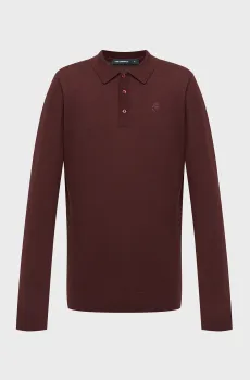 Мужское бордовое шерстяное поло Бордовый XL Karl Lagerfeld 564399.655007;380