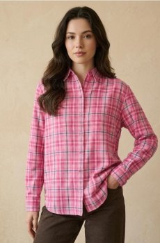 Фланелева сорочка в клітинку - різнобарвний