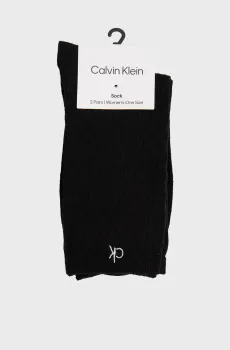 Женские черные носки (2 пары) LINEN Черный ONESIZE Calvin Klein 701238803