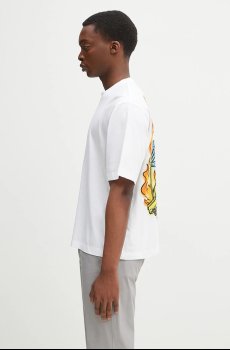 Хлопковая футболка Marcelo Burlon County Flame Boxy T-Shirt White Red