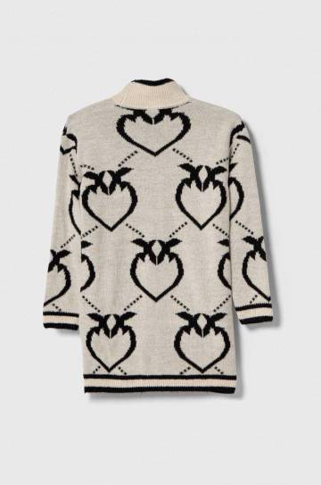Детское платье с примесью шерсти Pinko Up цвет бежевый mini прямое Детское платье с примесью шерсти Pinko Up цвет бежевый mini прямое