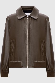 Кожаная куртка цвета хаки