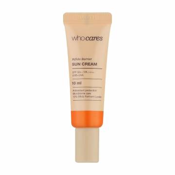 Солнцезащитный крем для лица Who Cares Bifida Barrier Sun Cream SPF 50+ с антиоксидантной защитой, 10 мл Солнцезащитный крем для лица Who Cares Bifida Barrier Sun Cream SPF 50+ с антиоксидантной защитой, 10 мл
