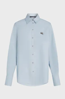 Женская голубая рубашка ikon oxford Голубой 44 Karl Lagerfeld B3W11030