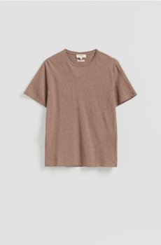 Reserved - Футболка з додаванням льону - коричневий - 063IS-88M