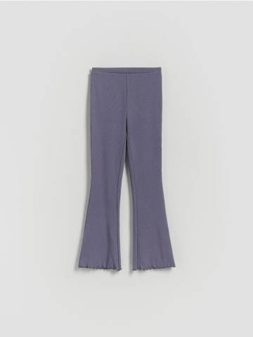 Reserved - Легінси з трикотажу в рубчик - синій - 957FF-55X