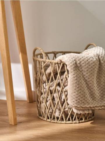 Плетений кошик для зберігання - кремовий
