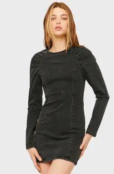 Женское темно-серое джинсовое платье Серый 34 Tally Weijl SDRDEPUFFY