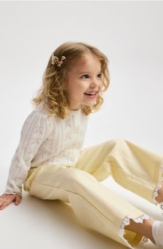 Reserved - Штани з мереживом - світло-жовтий - 830HN-10X