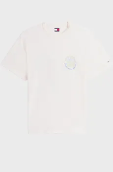 Мужская белая футболка BUBBLE FLAME Белый M Tommy Jeans DM0DM22552