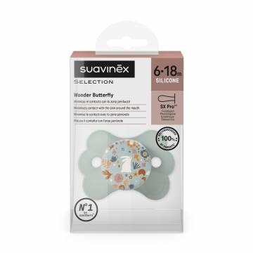 Пустышка физиологическая в форме бабочки Suavinex Wonderland светло-зеленая с рисунком, от 6 месяцев до 1.5 года, 1 шт (308783) Пустышка физиологическая в форме бабочки Suavinex Wonderland светло-зеленая с рисунком, от 6 месяцев до 1.5 года, 1 шт (308783)