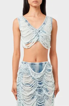 Женский голубой топ M-BLETILLA Голубой XS Diesel A14703 0BNCG