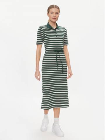 Tommy Hilfiger Повсякденна сукня Reg Breton Midi Polo Dress Ss WW0WW42030 Зелений Regular Fit Tommy Hilfiger Повсякденна сукня Reg Breton Midi Polo Dress Ss WW0WW42030 Зелений Regular Fit