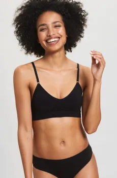 Женский черный бюстгальтер-бралетт AMANDE Черный XL Etam 6515598