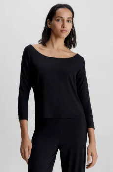 Женский черный лонгслив Черный S Calvin Klein 000QS7006E