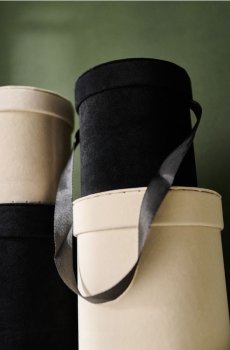 Круглий декоративний flowerbox з ручкою - чорний