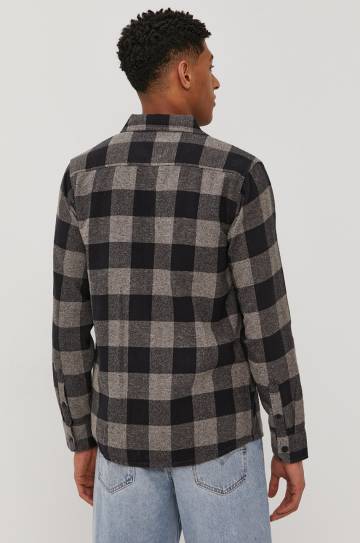 Хлопковая рубашка Dickies мужская цвет серый regular классический воротник DK0A4XDZGYM-GREYMELANG Хлопковая рубашка Dickies мужская цвет серый regular классический воротник DK0A4XDZGYM-GREYMELANG