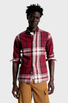 Мужская рубашка в клетку OXFORD TOMMY TARTAN BIG SF Разноцветный M Tommy Hilfiger MW0MW32893