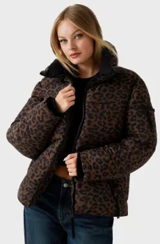 Женская темно-коричневая куртка с узором Коричневый M Guess W5BL47.W3702;P1UK