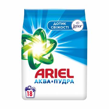 Стиральный порошок Ariel Аква-Пудра Touch of Lenor Прикосновение свежести, автомат, 18 стирок, 2.7 кг Стиральный порошок Ariel Аква-Пудра Touch of Lenor Прикосновение свежести, автомат, 18 стирок, 2.7 кг