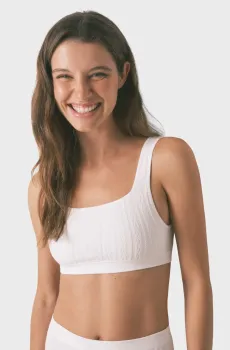 Женский белый топ Белый M womensecret 5102013