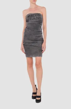 Женское серое джинсовое платье Серый S Moschino A0430.3219;1508