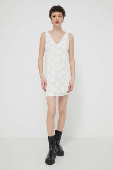 Платье Desigual LACE цвет бежевый mini прямое 24SWVW48 Платье Desigual LACE цвет бежевый mini прямое 24SWVW48
