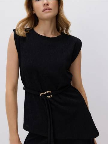 Reserved - Блузка с эффектной пряжкой - чорний - 474GO-99X