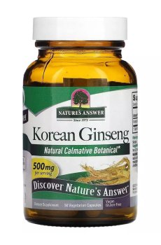Корейский женьшень Natures Answer Korean Ginseng, 500 мг, 50 вегетарианских капсул