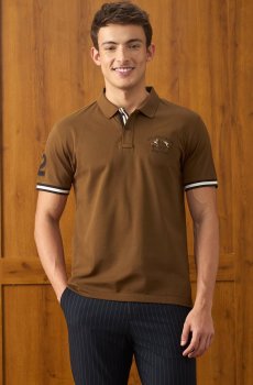U.S. Polo Assn. Men Brand Logo Printed Polo Collar Slim Fit T-shirt