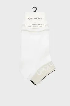 Женские белые носки (2 пары) CK WOMEN QUARTER  LOGO WELT Белый ONESIZE Calvin Klein 701218775
