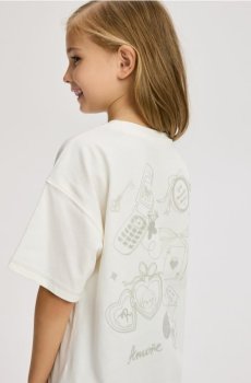 Reserved - Свободная футболка с принтом - кремовий - 478FT-01X