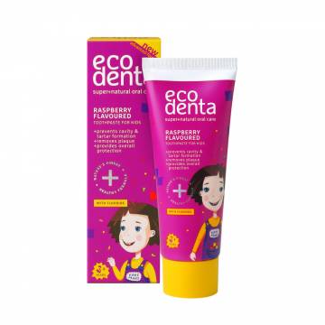 Детская зубная паста Ecodenta Super+Natural Oral Care Raspberry, с 3 лет, 75 мл Детская зубная паста Ecodenta Super+Natural Oral Care Raspberry, с 3 лет, 75 мл