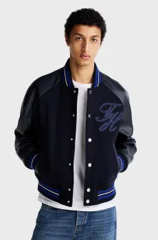 Мужской темно-синий шерстяной бомбер WOOL VARSITY JACKET Синий XL Tommy Hilfiger MW0MW37735