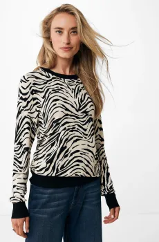 Женский джемпер с узором Черный S Mexx MF006611443W