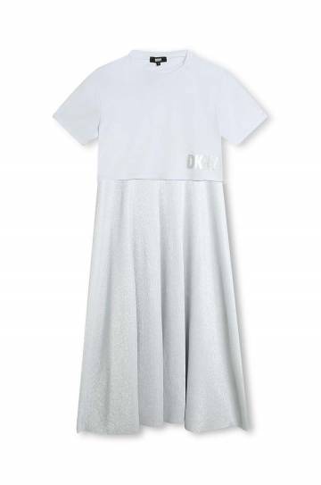 Детское платье Dkny цвет серый midi расклешённая