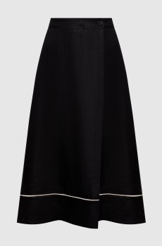 Черная юбка из льна