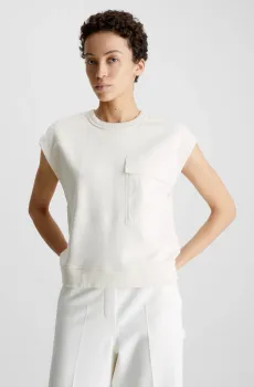 Женский белый топ TEXTURED COTTON BLEND Белый XS Calvin Klein K20K205331