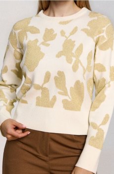 Джемпер з візерунком - кремовий