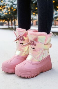 Чоботи для снігу - пастельний рожевий