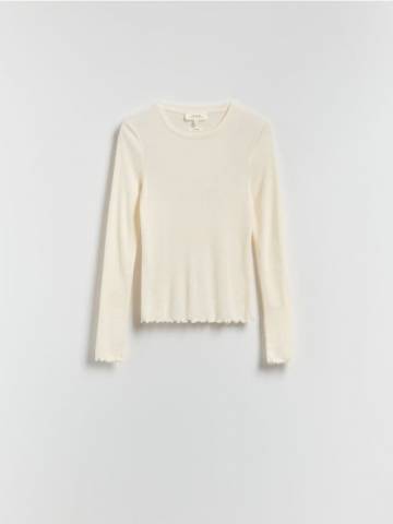 Reserved - LADIES` BLOUSE - кремовий - 491IK-01X Reserved - LADIES` BLOUSE - кремовий - 491IK-01X