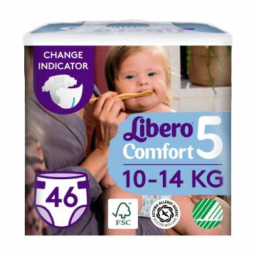 Подгузники Libero Comfort размер 5 (10-14 кг), 46 шт Подгузники Libero Comfort размер 5 (10-14 кг), 46 шт