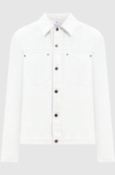 Белая джинсовая куртка с эмблемой