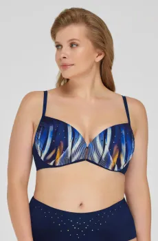 Женский темно-синий лиф от купальника с узором Синий 42F MARC&ANDRE L2116-YP-472